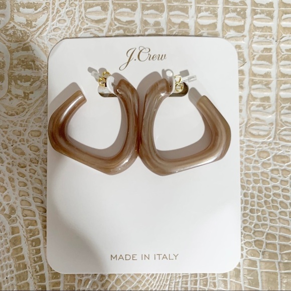J. Crew Made-in-Italy Acetate Angular Hoop Earrings - Picture 1 of 7